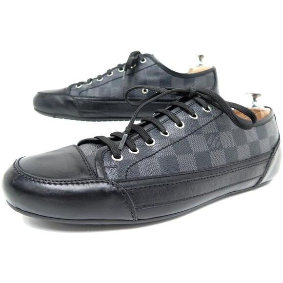 Louis Vuitton Other - LOUIS VUITTON Men's Damier Graphite LV Logo Cap Toe Low-Top Sneakers Size 9.5